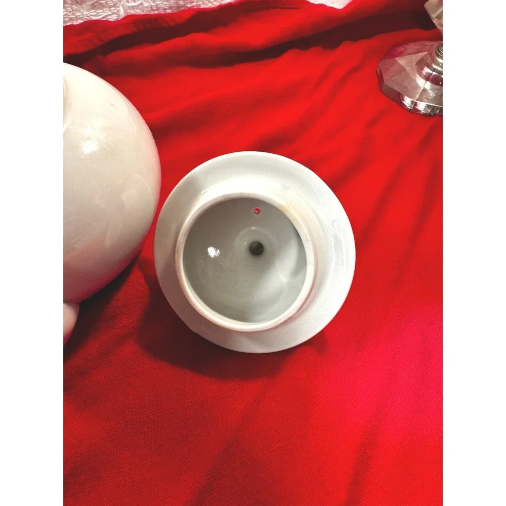 Vintage White Ceramic Teapot Made in France Glossy Porcelain Tea Pot with Lid